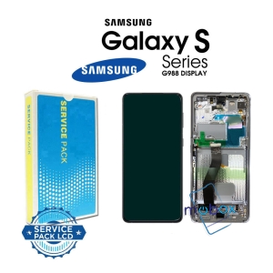 Оригинален дисплей с рамка за Samsung Galaxy S21 Ultra / G998B/LCD+Тъч скрийн/Service Pack/ Full Original/Phantom Black/ Черен
