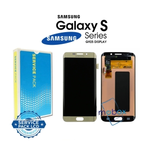 Samsung Galaxy S6 Edge / G925 , SM-G925 /Service Pack/ Full Original/ LCD Дисплей+ Тъч скрийн/ Gold