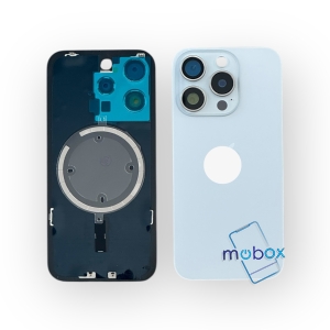 Заден капак за iPhone 15 Pro / Оборудван/ с метална част, с магнити, със стъкло камера/White Titanium/ Бял