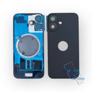 Заден капак за iPhone 16 Plus/ Оборудван/ с метална част, с магнити, със стъкло камера/Black/Черен