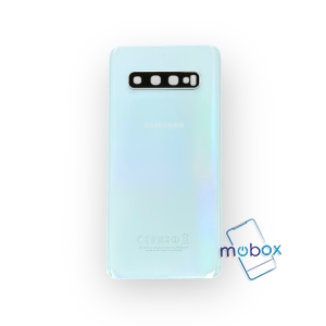 Заден капак за Samsung Galaxy S10 SM-G973F със стъкло камера / Задно стъкло / Бял