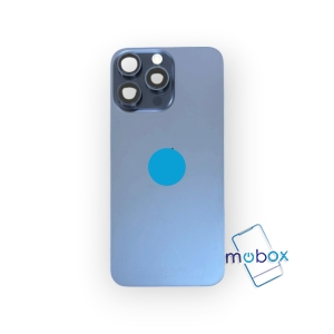 Оригинален заден капак за Apple iPhone 15 Pro Max, Blue Titanium (Pulled A) / Оборудван със всички части, бобина, светкавица, микрофон
