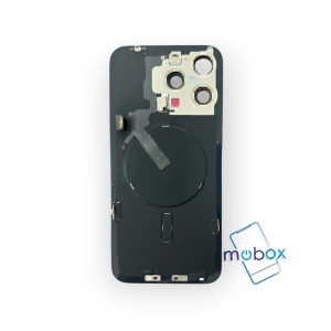 Оригинален заден капак за Apple iPhone 15 Pro Max, Natural Titanium (Pulled A) / Оборудван със всички части, бобина, светкавица, микрофон