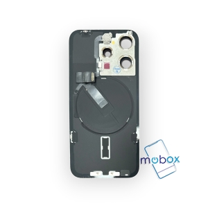 Оригинален заден капак за Apple iPhone 15 Pro, White Titanium (Pulled A) / Оборудван със всички части, бобина, светкавица, микрофон