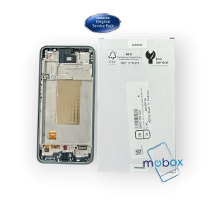 Оригинален дисплей с рамка за Samsung Galaxy A37 5G / SM-A376B/LCD+Тъч скрийн/ Service Pack Full Origina/ GH82-39232B /GRAY-GREEN