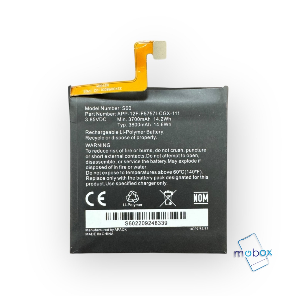 Батерия за CAT S60 /3800mAh /3.85V / APP-12F-F5757I-CGX-111/ Оригинал