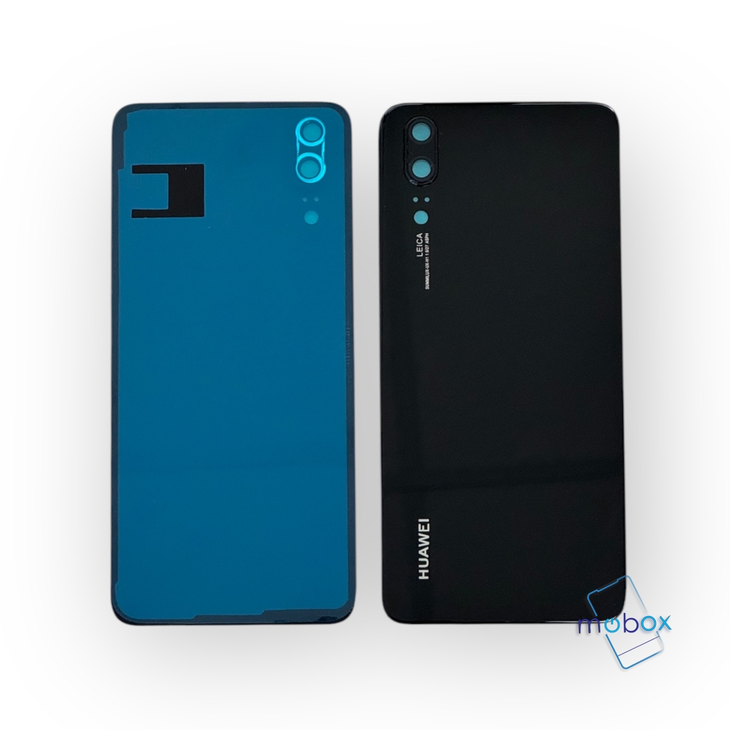 Заден капак за Huawei P20 /EML-/ със стъкло камера,  задно стъкл/ Black / Черен