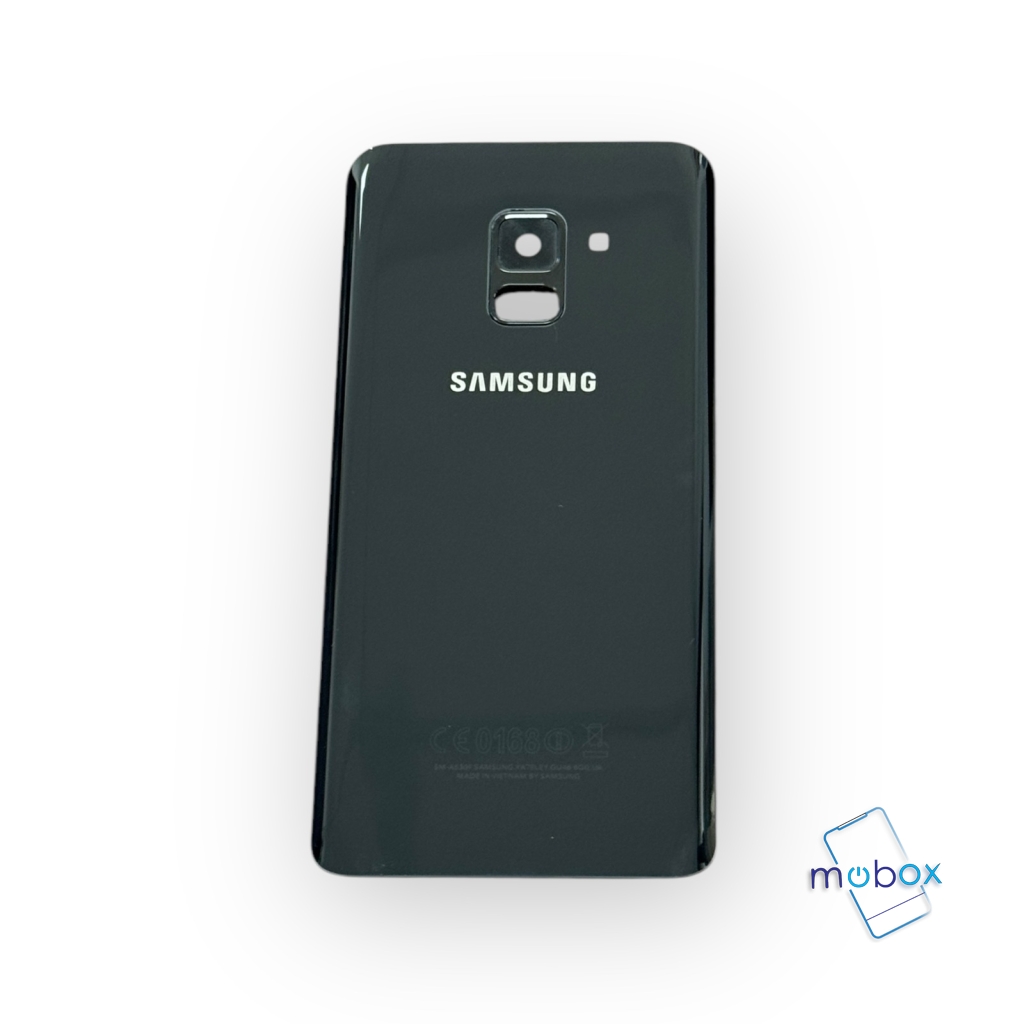 Заден капак за Samsung Galaxy A8 2018 / SM-A530F / Със стъкло камера/  Задно стъкло /Black/ Черен