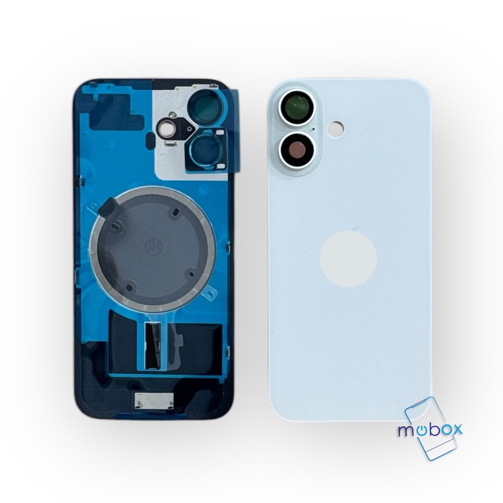 Заден капак за iPhone 16 Plus/ Оборудван/ с метална част, с магнити, със стъкло камера/White/Бял