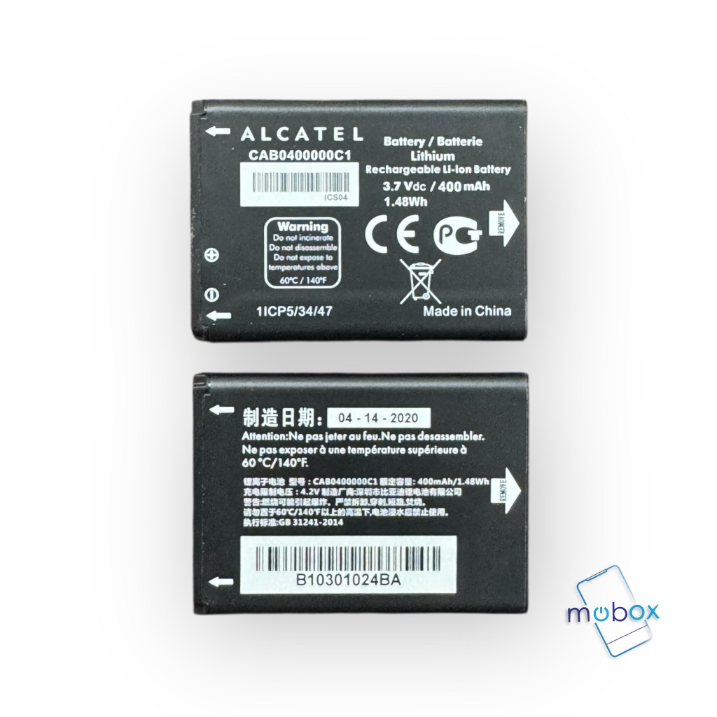 Батерия за Alcatel One Touch OT-1016G CAB0400000C1 / 1040X, Alcatel 1040D /3.7V/400mAh/Li-ion/ Оригинал