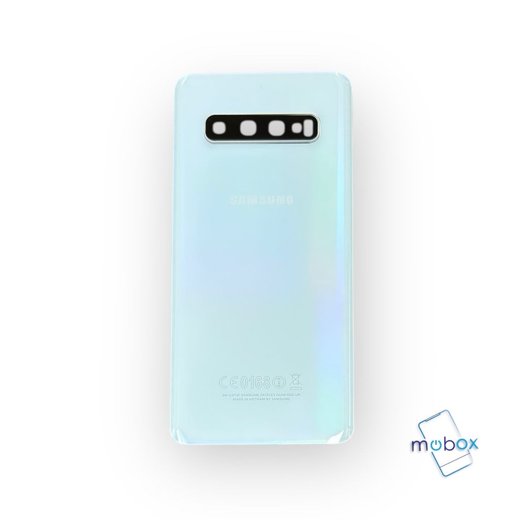 Заден капак за Samsung Galaxy S10 SM-G973F със стъкло камера / Задно стъкло / Бял