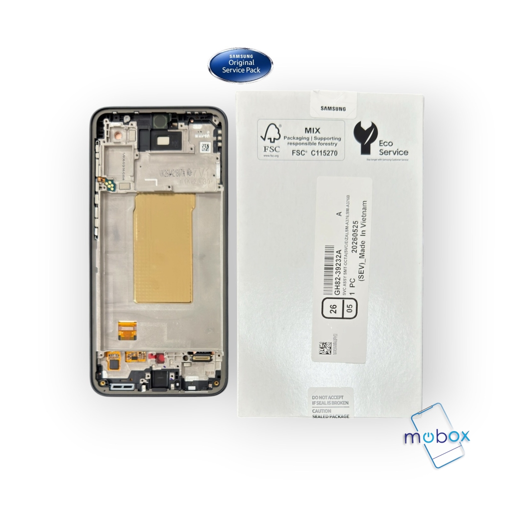 Оригинален дисплей с рамка за Samsung Galaxy A37 5G / SM-A376B/LCD+Тъч скрийн/ Service Pack Full Origina/ GH82-39232A / Black / Черен