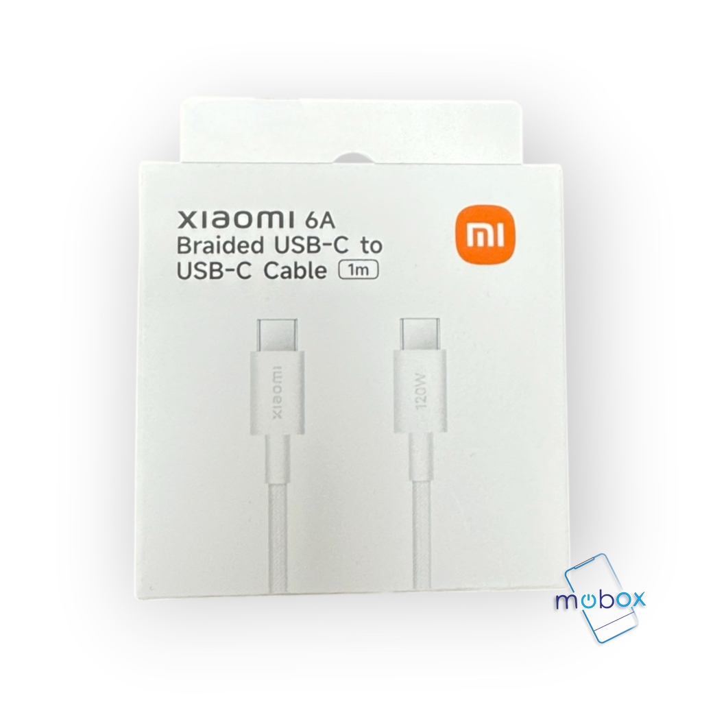 Оригинален USB-C към USB-C Кабел зареждане Xiaomi, 120W, 6A, 1m, White BHR087KGL