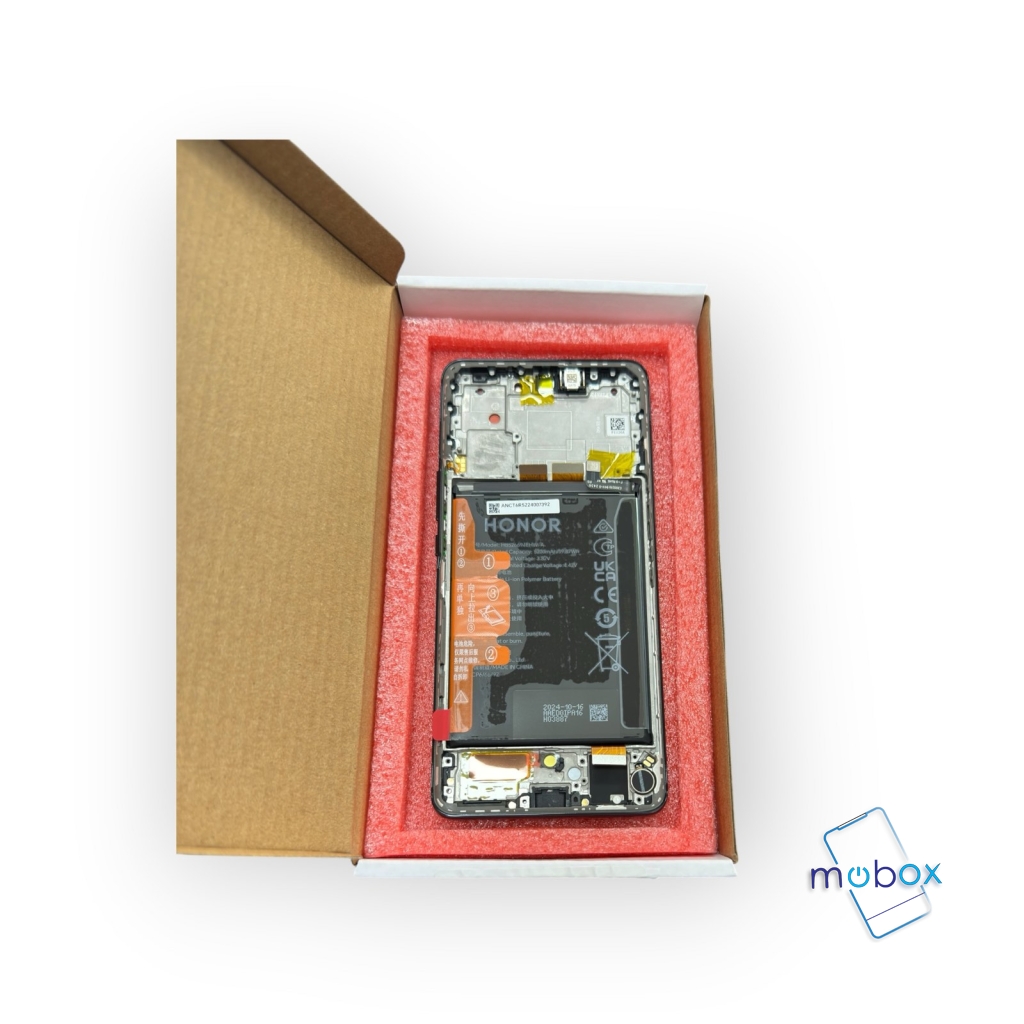 Оригинален дисплей с рамка, с батерия за Honor Magic6 Lite / X50 / ALI- / LCD+Тъчскрийн / Service Pack/ Full Original 0235AHHQ, 0235AHHV / Emerald Green/ Зелен